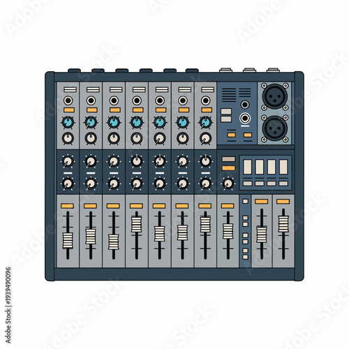 Professional Audio Mixer Control Panel Studio Equipment.