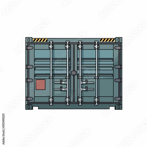 Shipping Container with Double Doors and Locks.