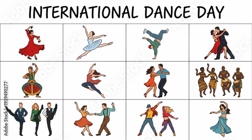 International Dance Day Collage: Diverse Dance Styles Celebration