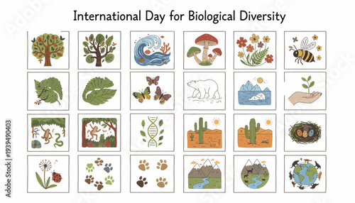 International Day Biological Diversity Icons and Symbols