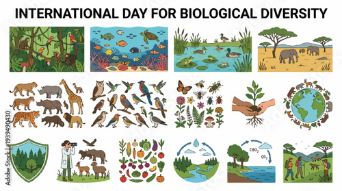 International Day for Biological Diversity - Diverse Ecosystems and Wildlife Collection