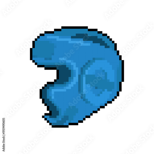Pixel art protective sports helmet. Retro 8-bit game style headgear for boxing or combat training. Flat vector isolated on white.