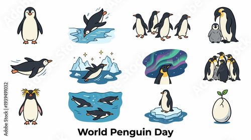 Penguin Collection: World Penguin Day Illustrations