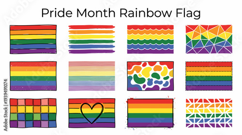 Pride Month Rainbow Flag Variations