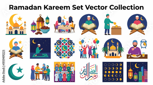 Ramadan Kareem Vector Set - Islamic Holidays & Culture