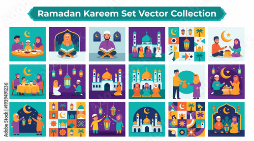 Ramadan Kareem Vector Set - Islamic Culture & Celebration Icons