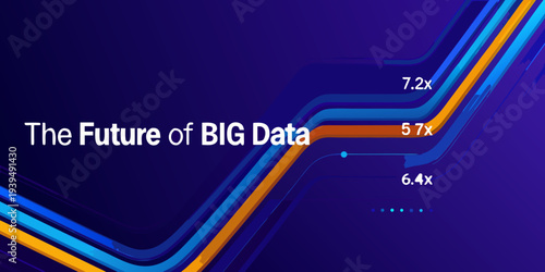 Abstract graphic depicting the future of big data with flowing lines