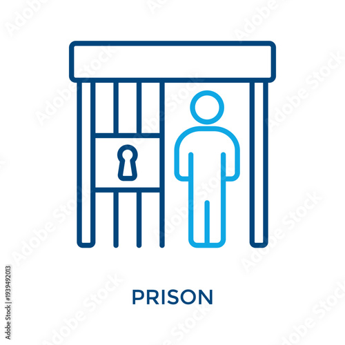 Prison Icon Outline Color Style. Vector Illustration For Graphic Design