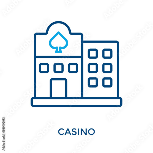 Casino Icon Outline Color Style. Vector Illustration For Graphic Design