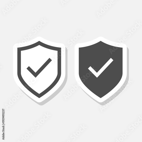 Insurance icon sticker isolated on gray background
