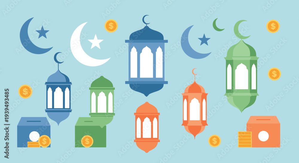 Fototapeta premium PrintCelebrate Eid Mubarak with this touching vector of Muslim on Eid Day. A perfect symbol of love, faith, and unity. Ideal for Eid celebrations, family bonds, and Islamic holiday