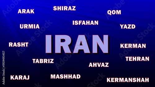 Iran - Cities of Iran - Text with animation