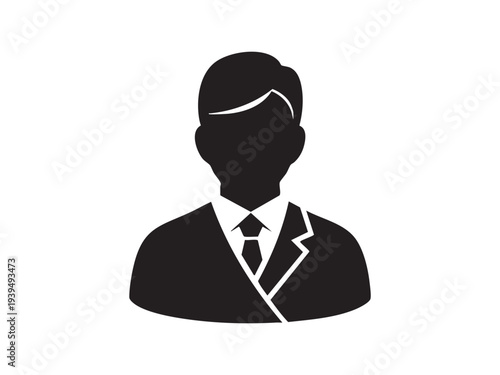 Businessman icon, male avatar, professional man in suit and tie, corporate employee profile
