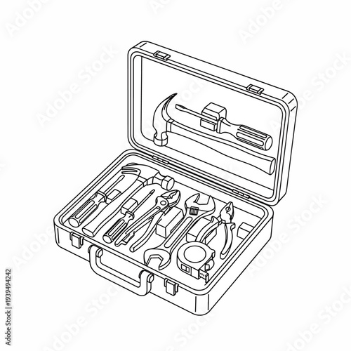 Toolbox with Various Tools Inside.