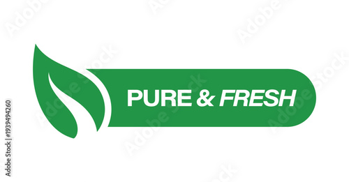 Green nature best organic label with leaf icon for healthy natural products and sustainable branding