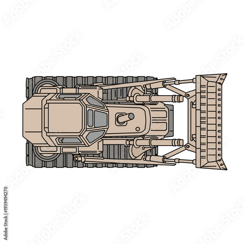 Top View of Mechanical Engine Components Diagram.