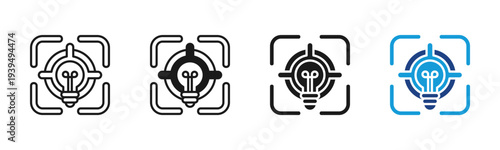 Focus icon set multiple style collection