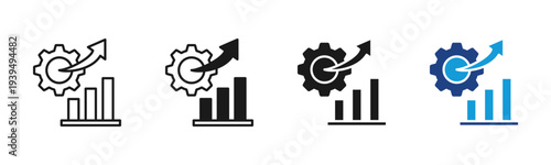 Productivity icon set multiple style collection