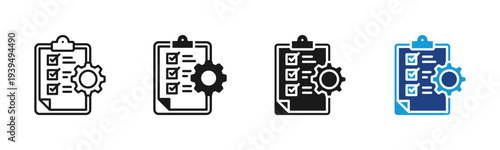 Task Management icon set multiple style collection