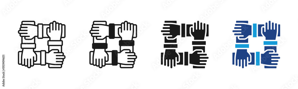 Obraz premium Team Collaboration icon set multiple style collection