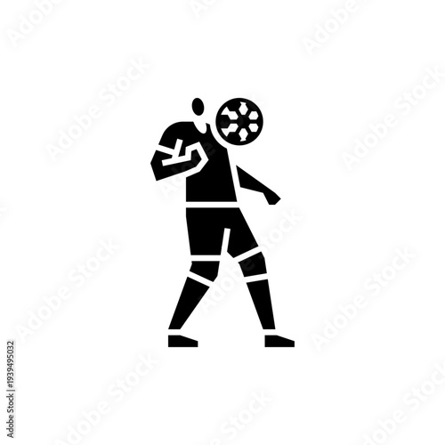 Ball Control glyph icon. People play football illustration.