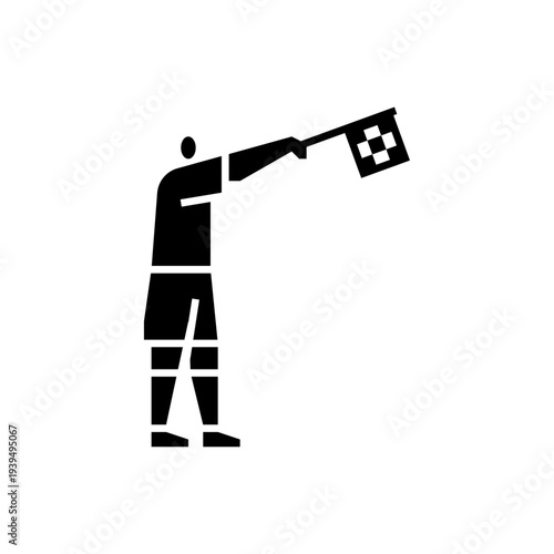 Offside glyph icon. People play football illustration.
