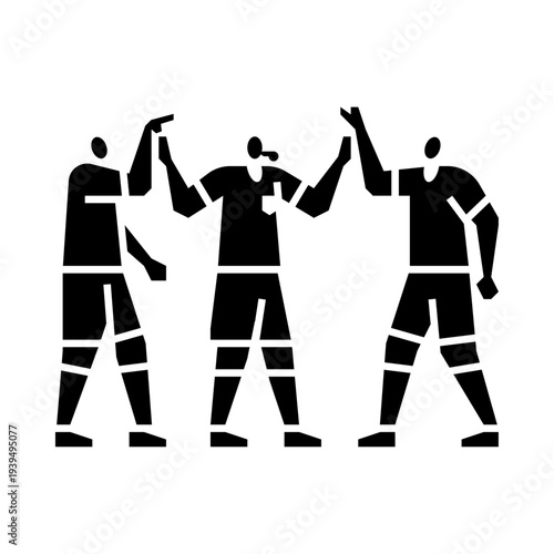 Player Conflict glyph icon. People play football illustration.