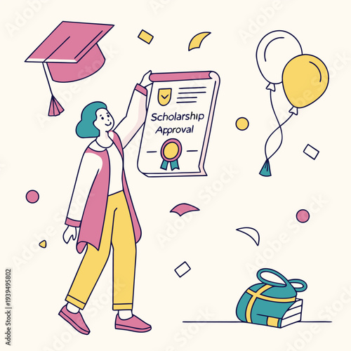  Student Goal Setting and Academic Target Achievement  Flat Vector Illustration