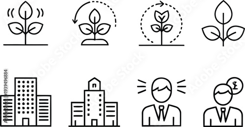 Sustainable business and urban development icons