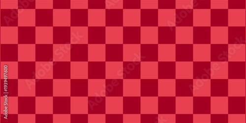 Christmas rhombus seamless pattern. Xmas red plaid texture with gold line. Argyle geometric diamond abstract pattern. Christmas design wrapping bg. Vector illustration isolated on red background.