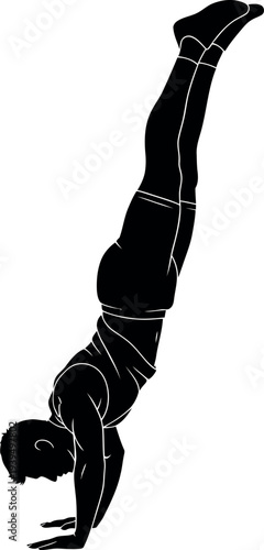 Sports silhouette of a person doing a handstand