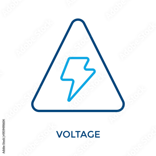 Voltage Icon Outline Color Style. Vector Illustration For Graphic Design