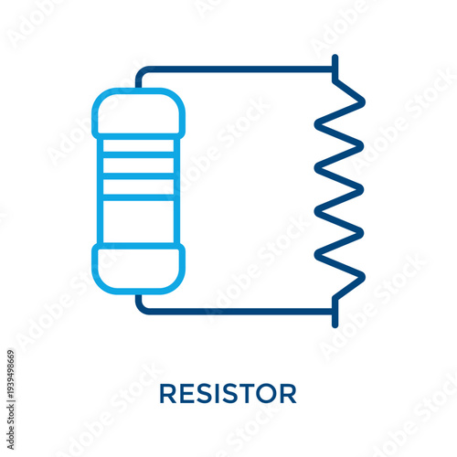 Resistor Icon Outline Color Style. Vector Illustration For Graphic Design