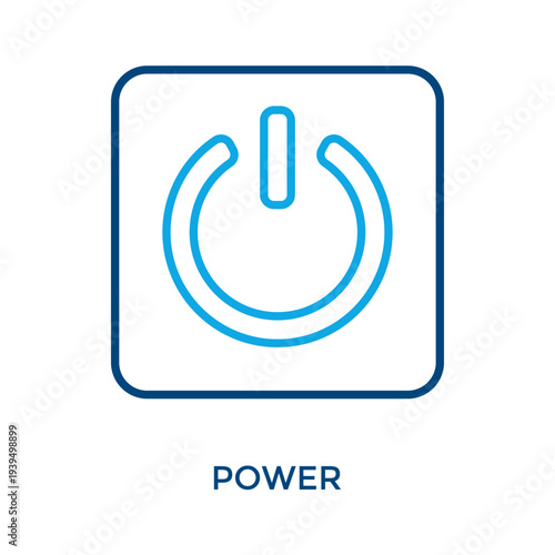 Power Icon Outline Color Style. Vector Illustration For Graphic Design