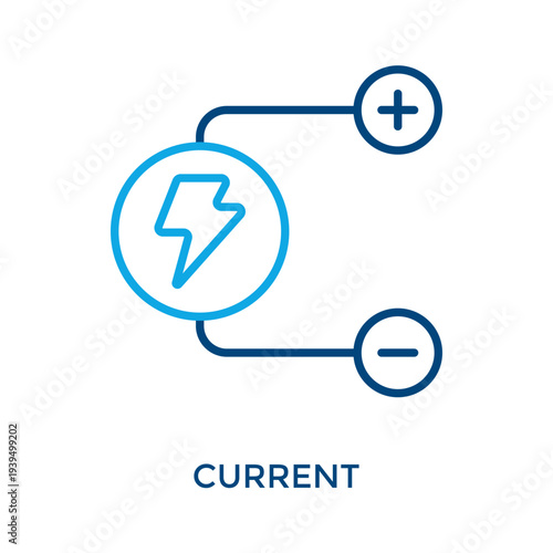 Current Icon Outline Color Style. Vector Illustration For Graphic Design