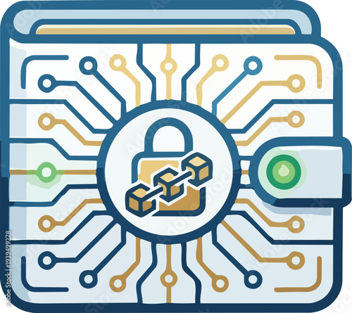 Wallet Icon Vector Featuring Digital Finance Asset Storage Technology For Modern Blockchain Transactions And Virtual Money Management Concept Isolated