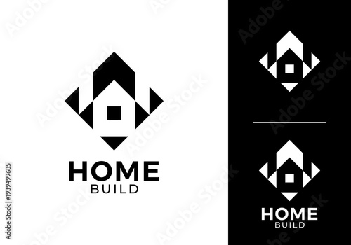 abstract home building logo design