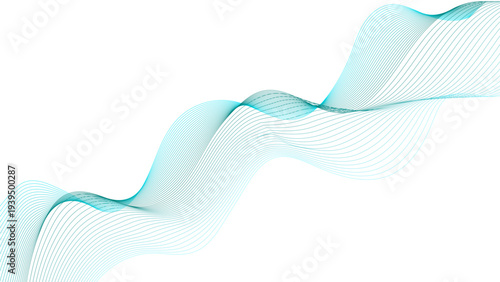 Abstract colorful wave element for design. Digital frequency track equalizer.  Dynamic flowing curve line isolated background.  Curved wavy line, smooth stripe. Modern white background, wavy lines. 