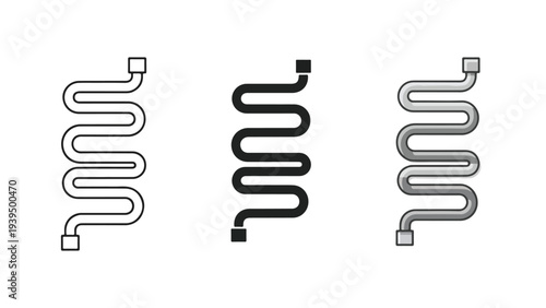 3D number 3 icon set flat design vector illustration - Flat Design Icon. line icon set - Icon vector - Blue icon vector. Clipart. Icon collection - Line and glyph solid icon and logo template