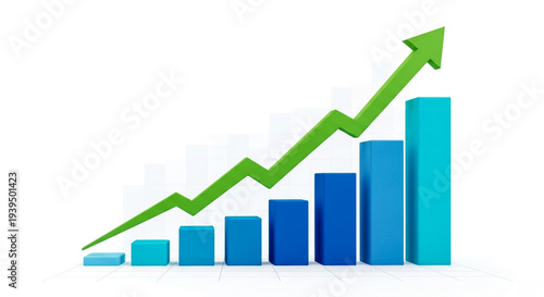Green Arrow and Blue Bars Graph Showing Growth and Statistics Free Download Green Arrow and Blue Bars Graph Showing Growth and Statistics - GFXLoad
