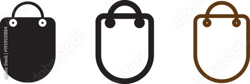 Shopping bag icon set. shopping icon vector. logo illustration. icon concept for web design