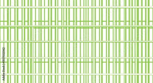 Abstract grid pattern with green and white vertical lines and horizontal bars