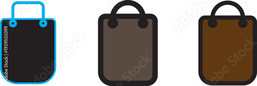 Shopping bag icon set. shopping icon vector. logo illustration. icon concept for web design