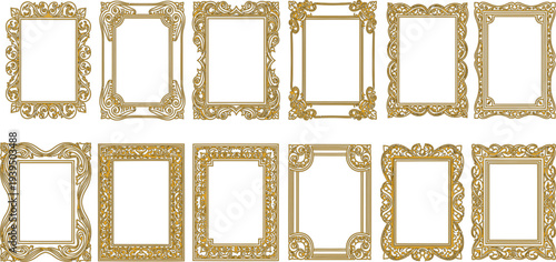 Collection of ornate gold picture frames
