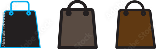 Shopping bag icon set. shopping icon vector. logo illustration. icon concept for web design