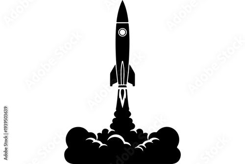 Launching Rocket with Fire and Smoke Effect