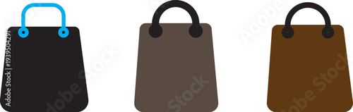 Shopping bag icon set. shopping icon vector. logo illustration. icon concept for web design