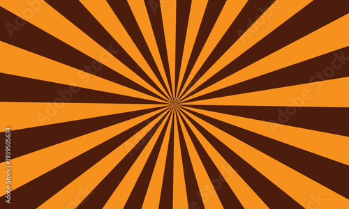 Warm orange and dark brown radial burst pattern generating an energetic sunny visual dynamic