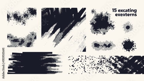 Grunge vector pack with messy ink splatters and smudges