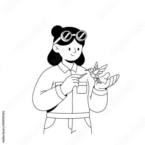 Futuristic Surgery Outline Element or Virtual Reality Doctor Illustration